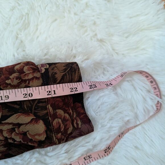 90s Vintage Fall Floral Top Shaket by Bon Worth Brown Black and Tan Size M - Picture 9 of 14